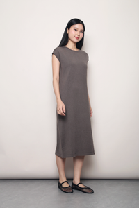 Ezy Does It Midi Knit Dress Brown