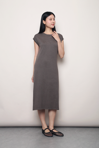 Ezy Does It Midi Knit Dress Brown