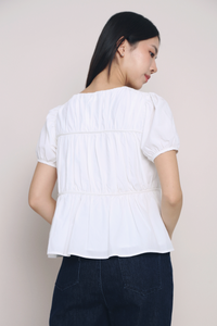 Fab Pleat Blouse White (Backorder)