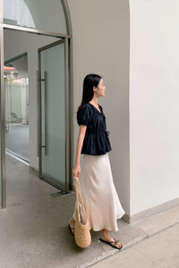 Fab Pleat Blouse Midnight Navy (Backorder)