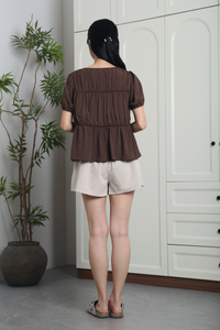 Fab Pleats V2 Blouse Brown