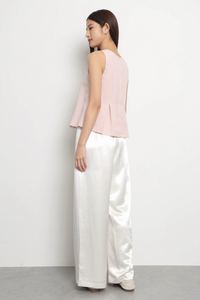 Fable V Neck Pleat Blouse Pink