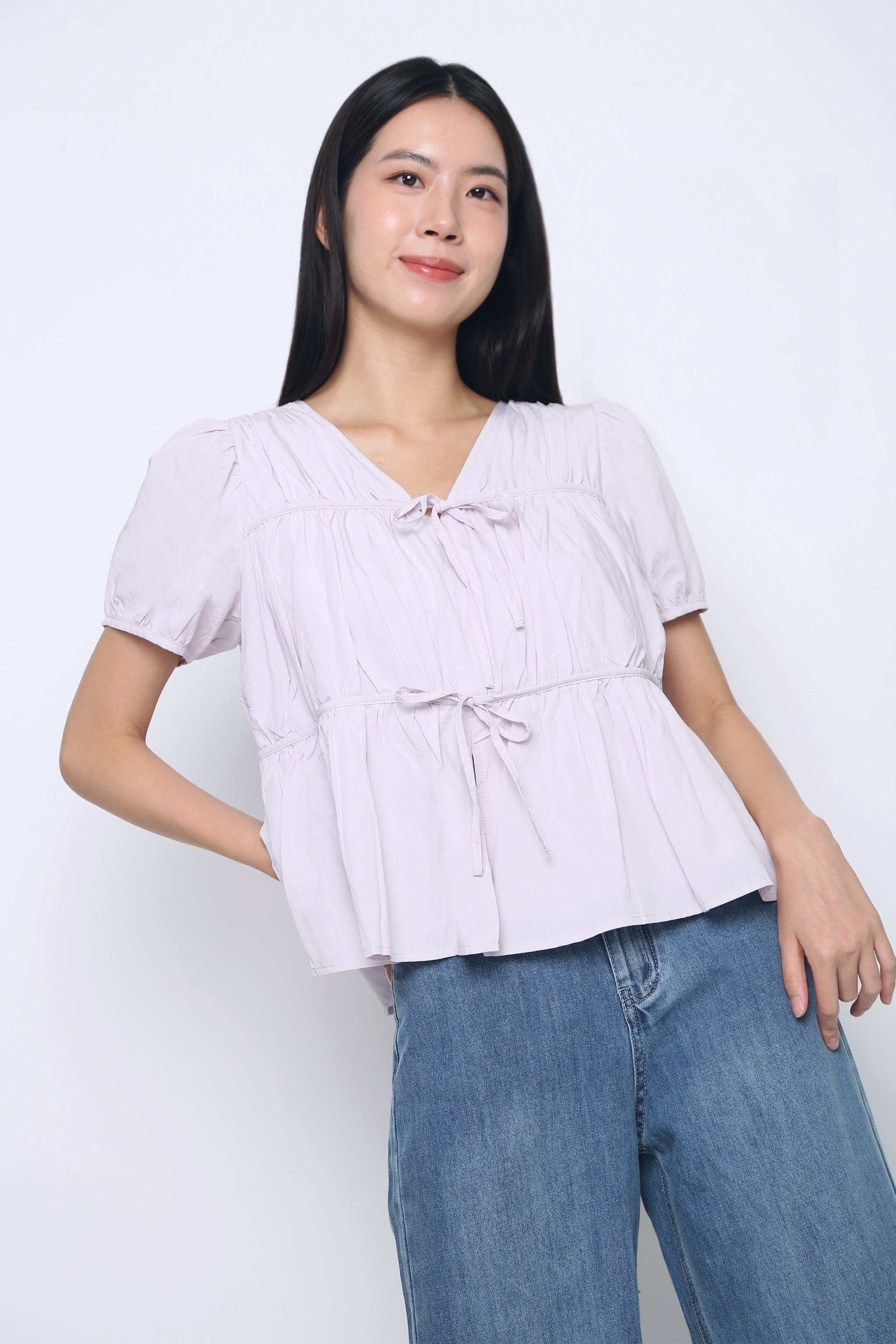 Fab Pleat Blouse Periwinkle