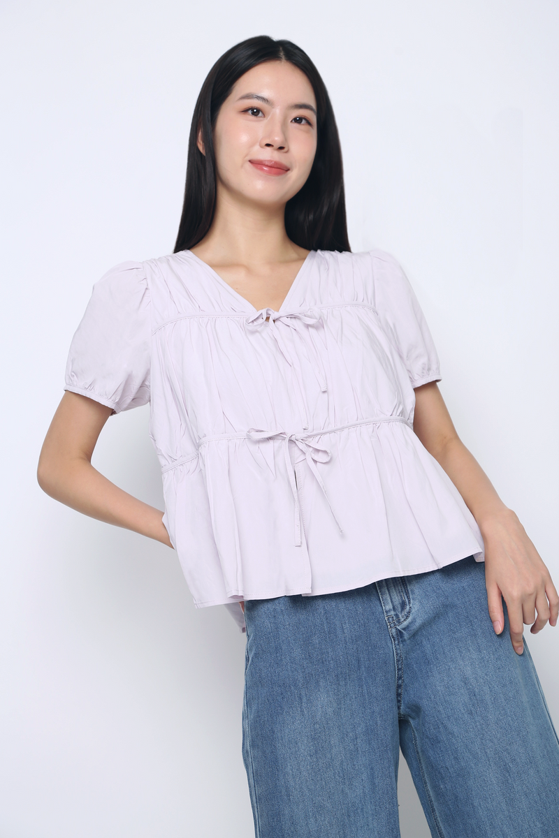 Fab Pleat Blouse Periwinkle