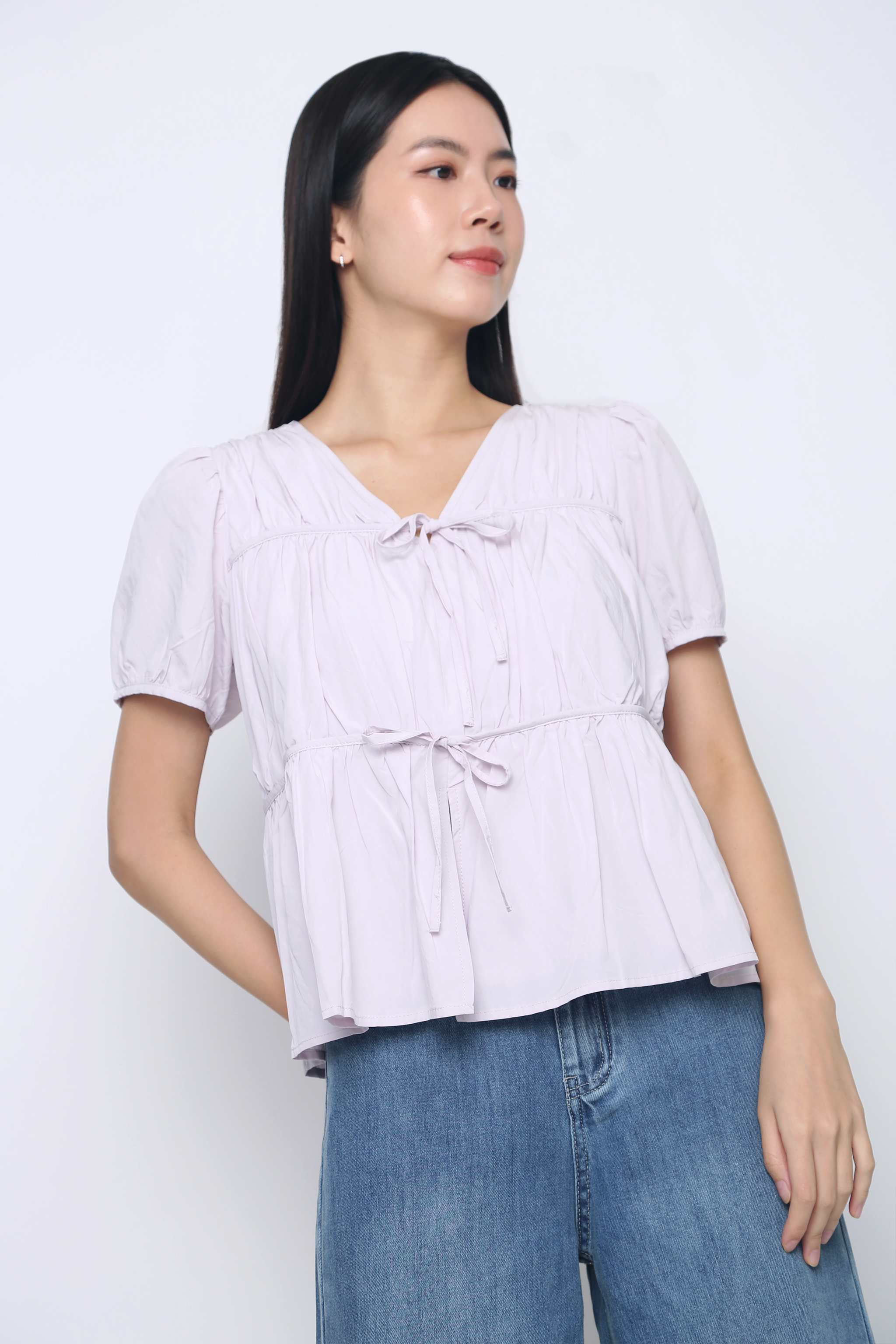 Fab Pleat Blouse Periwinkle