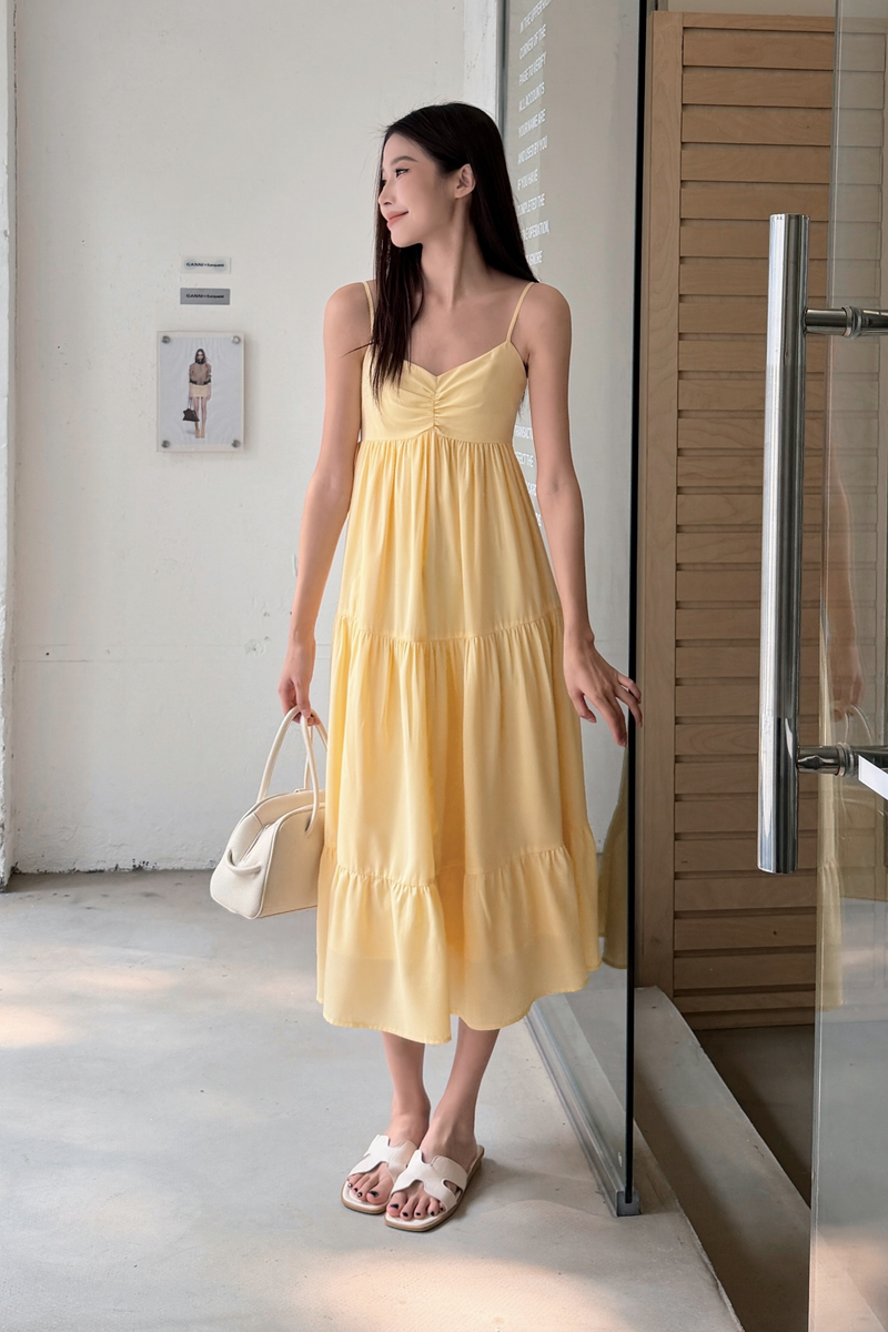 Fairfield Sweetheart Midaxi Dress Butter Yellow