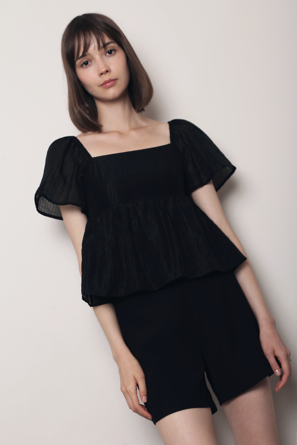 Fairy Fluff Flutter Top Black (Backorder)
