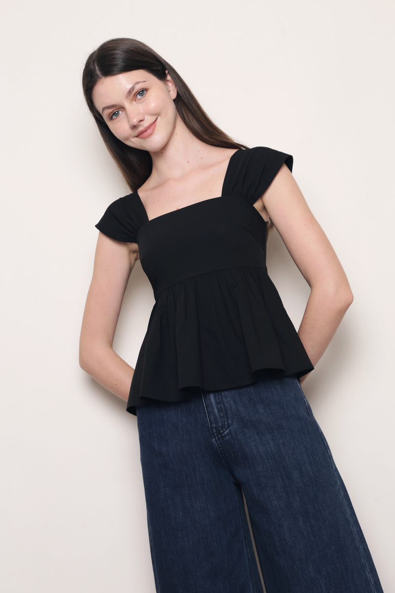 Fan Flair V2 Babydoll Top Black (Backorder)