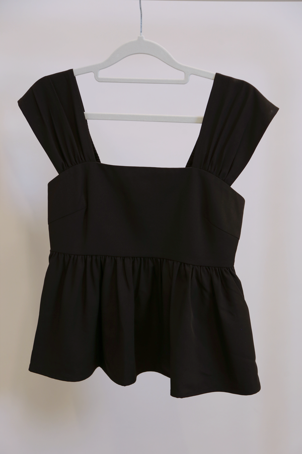 Fan Flair V2 Babydoll Top Black
