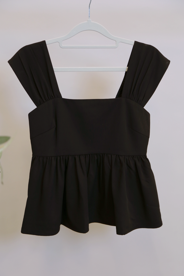 Fan Flair V2 Babydoll Top Black