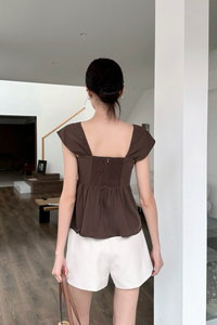 Fan Flair V2 Babydoll Top Brown (Backorder)