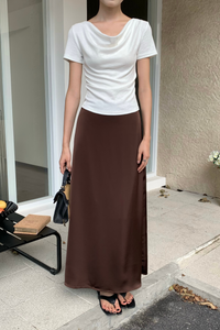 Finest Drape Neck Tee White