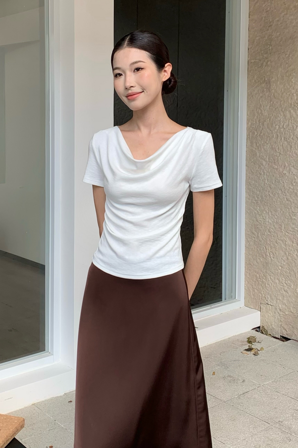 Finest Drape Neck Tee White