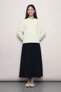 Fireside Cable Knit Pullover Cream (Backorder)