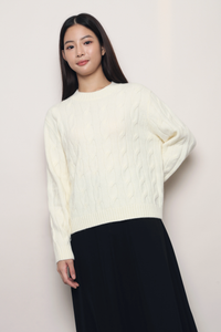 Fireside Cable Knit Pullover Cream (Backorder)