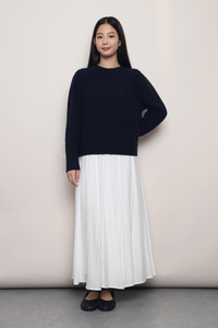 Fireside Cable Knit Pullover Midnight Navy (Backorder)