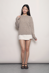 Fireside Cable Knit Pullover Taupe (Backorder)