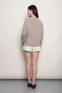 Fireside Cable Knit Pullover Taupe (Backorder)