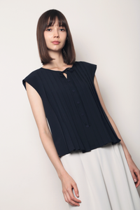 First Class Pleats Blouse Navy