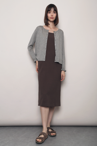 Flirty Ruffle Knit Cardigan Ash Grey