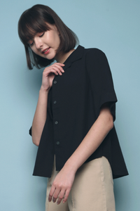 Fluke Linen Shirt Black