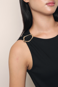 Fortune Buckle Sleeveless Top Black