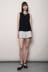 French Affair Pleat Blouse Black