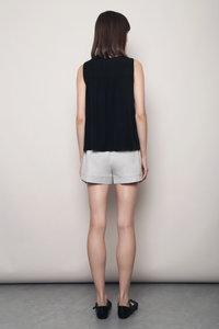 French Affair Pleat Blouse Black