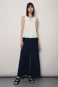 French Affair Pleat Blouse Ivory