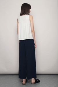 French Affair Pleat Blouse Ivory
