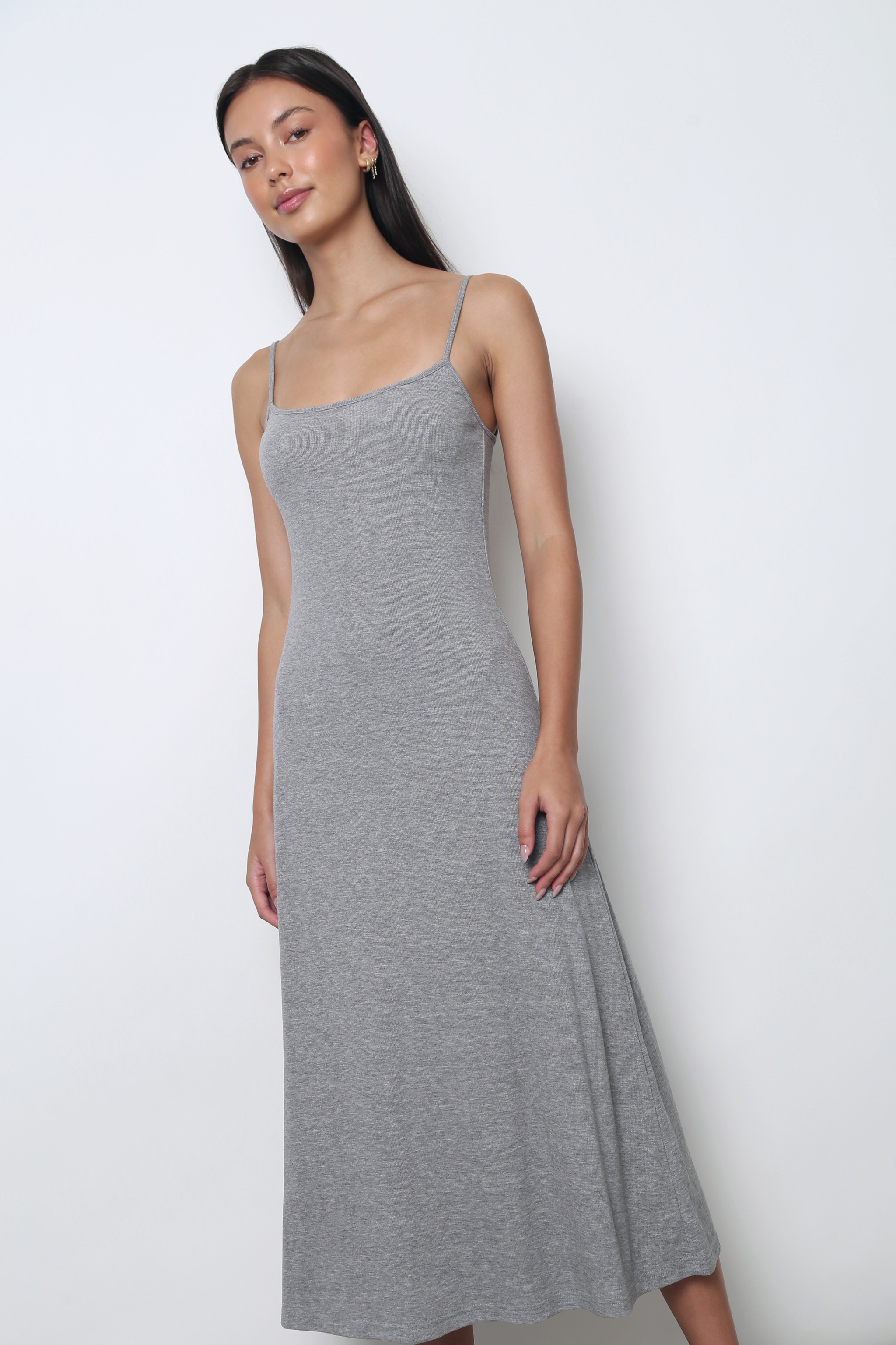 Frolick Strappy Midi Dress Heather Grey