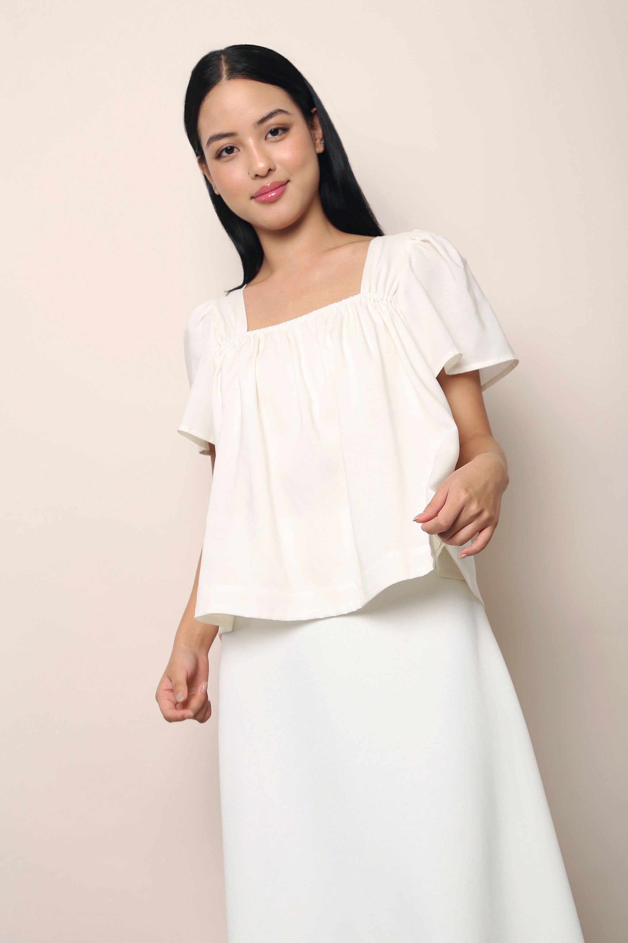 Galerie Ruche Flutter Top Ivory (Restock)