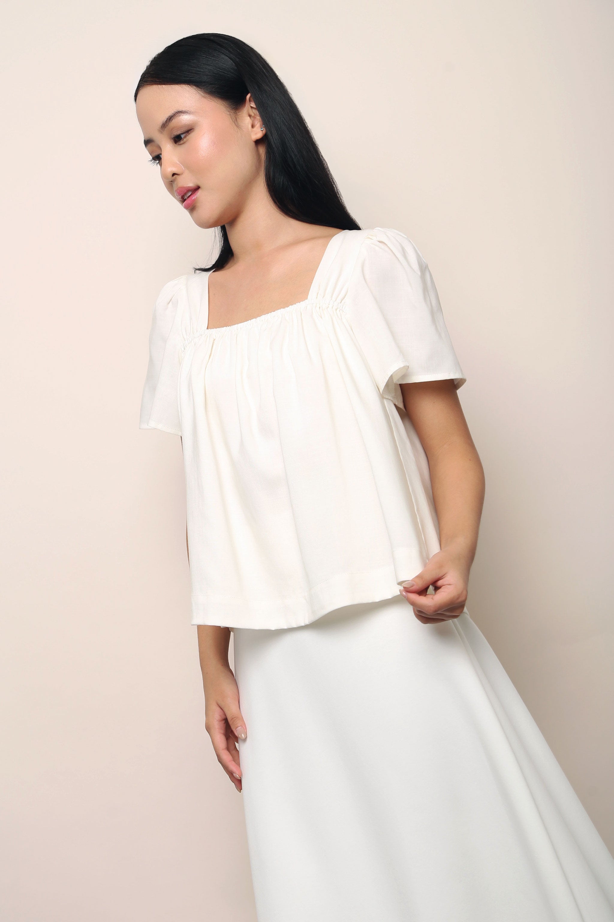 Galerie Ruche Flutter Top Ivory (Restock)