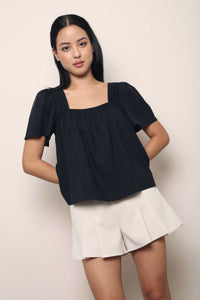 Galerie Ruche Flutter Top Navy (Restock)