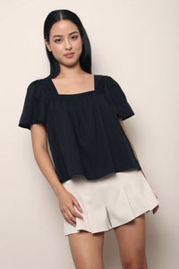 Galerie Ruche Flutter Top Navy (Restock)