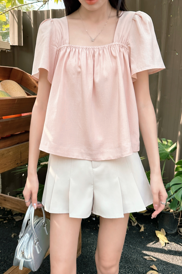 Galerie Ruche Flutter Top Blush Pink (Backorder II)