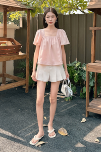 Galerie Ruche Flutter Top Blush Pink (Backorder II)