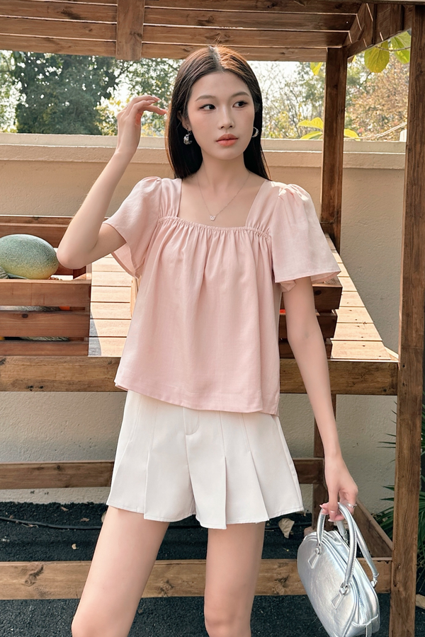 Galerie Ruche Flutter Top Blush Pink (Backorder II)