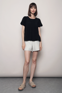 Gathered Grace Blouse Black