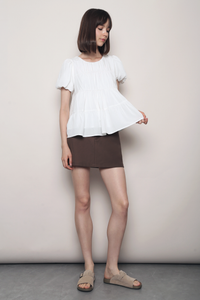 Gathered Grace Blouse White