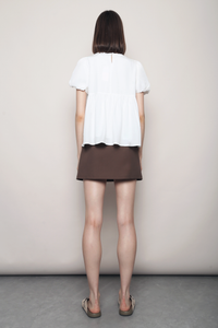 Gathered Grace Blouse White