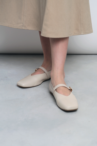 Gemini Square Toe Mary-Janes Eggshell (Backorder)
