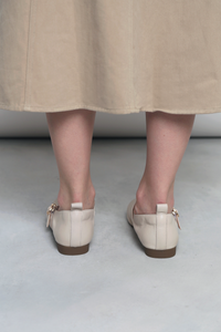 Gemini Square Toe Mary-Janes Eggshell (Backorder)