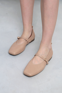 Gemini Square Toe Mary-Janes Tan (Backorder)