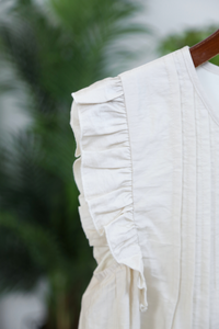 Gentle Pleat Sleeveless Top Cream