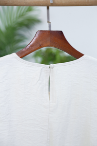 Gentle Pleat Sleeveless Top Cream
