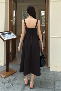 Georgia Square Neck Midaxi Dress Black