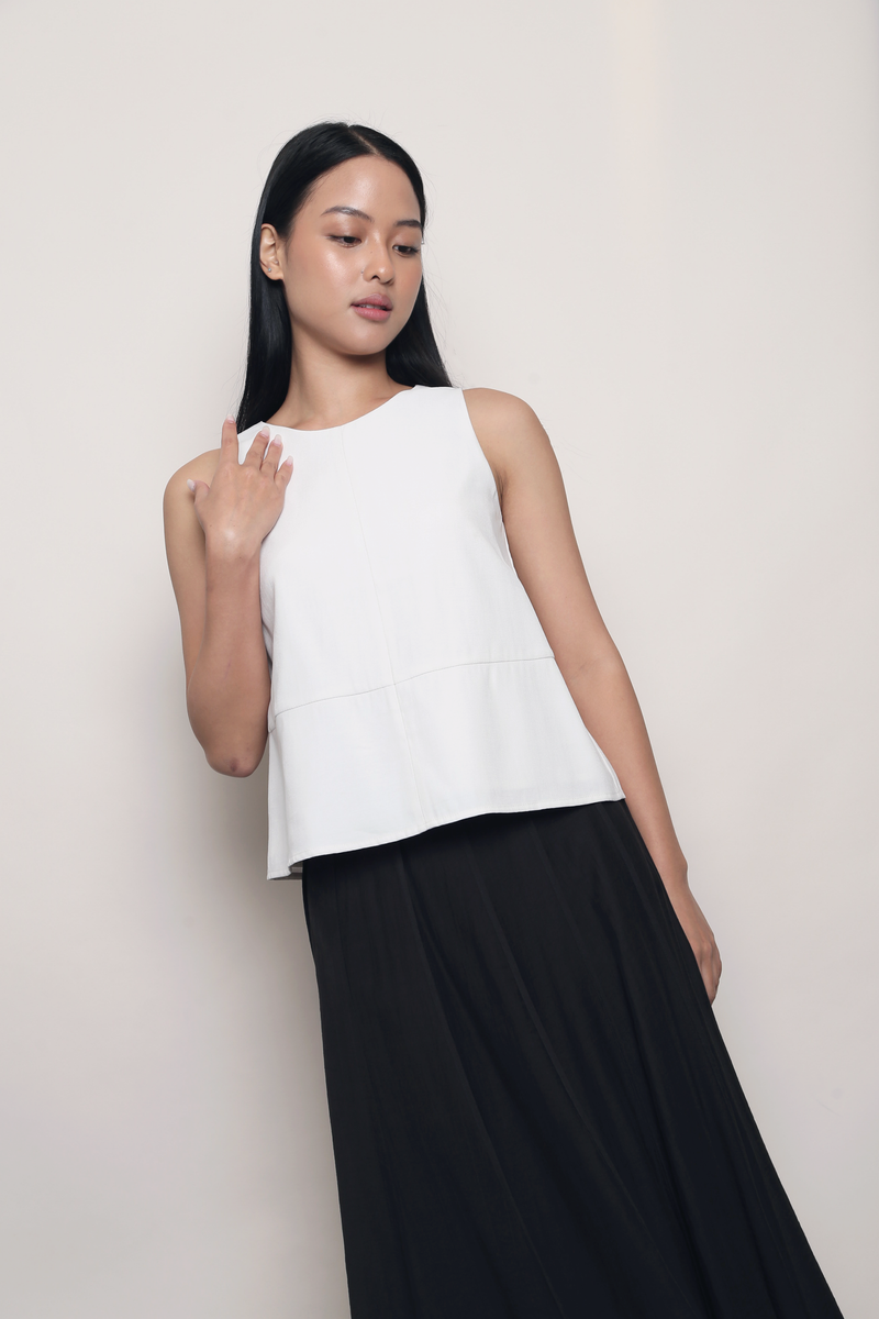 Good Form Panelled Sleeveless Blouse White