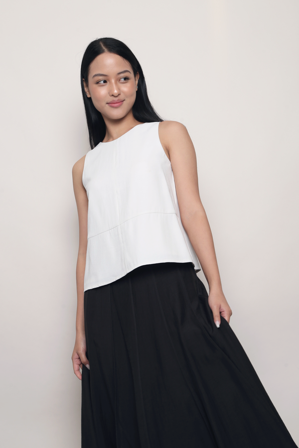Good Form Panelled Sleeveless Blouse White