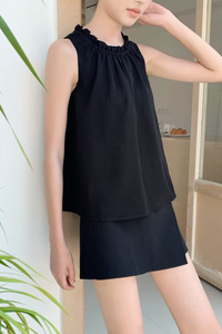 Graceous Ruffles Blouse Black